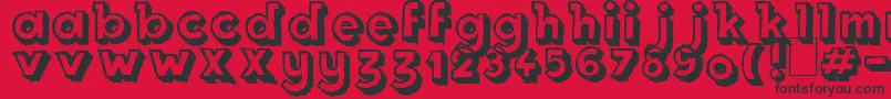 Fonte Royal Delight Shad – fontes pretas em um fundo vermelho