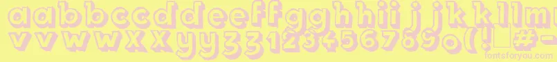 Royal Delight Shad-Schriftart – Rosa Schriften auf gelbem Hintergrund