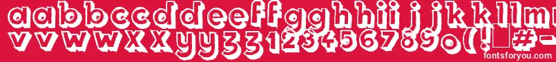 Royal Delight Shad-Schriftart – Weiße Schriften auf rotem Hintergrund