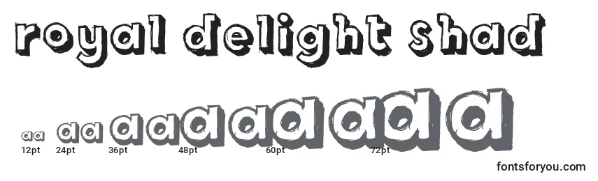 Royal Delight Shad Font Sizes