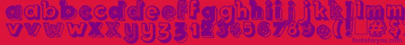 フォントRoyal Delight – 赤い背景に紫のフォント