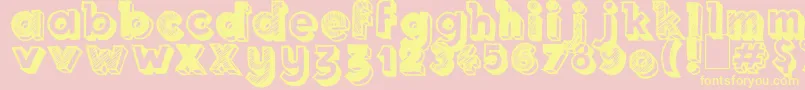 フォントRoyal Delight – 黄色のフォント、ピンクの背景