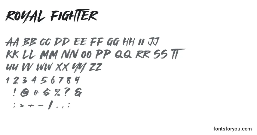 Fuente Royal Fighter - alfabeto, números, caracteres especiales