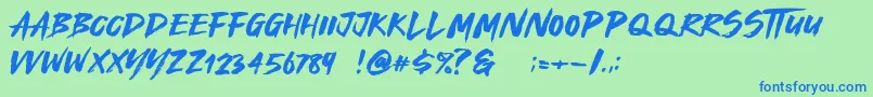 Royal Fighter-fontti – siniset fontit vihreällä taustalla