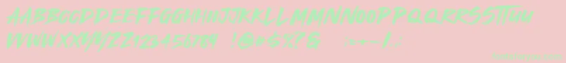 Royal Fighter Font – Green Fonts on Pink Background