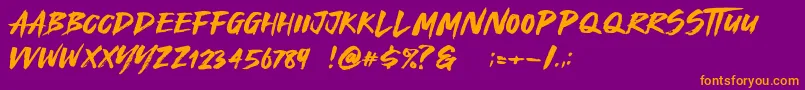 Royal Fighter Font – Orange Fonts on Purple Background