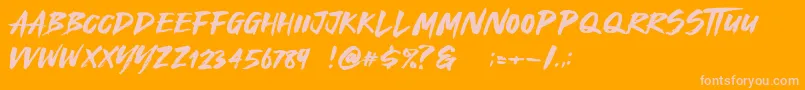 Royal Fighter Font – Pink Fonts on Orange Background