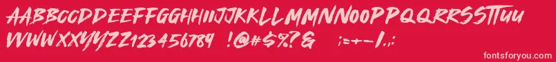 Royal Fighter Font – Pink Fonts on Red Background