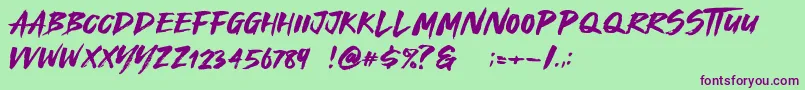 Royal Fighter Font – Purple Fonts on Green Background
