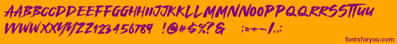 Royal Fighter Font – Purple Fonts on Orange Background