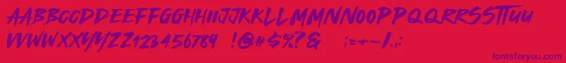 Royal Fighter Font – Purple Fonts on Red Background