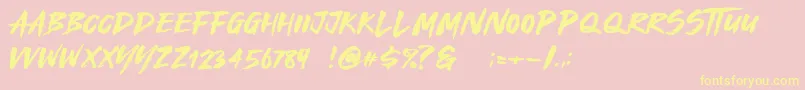 Royal Fighter Font – Yellow Fonts on Pink Background
