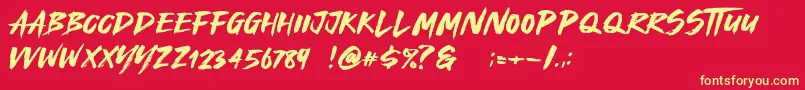 Royal Fighter Font – Yellow Fonts on Red Background