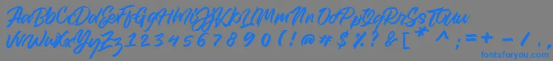 royal muffin Font – Blue Fonts on Gray Background