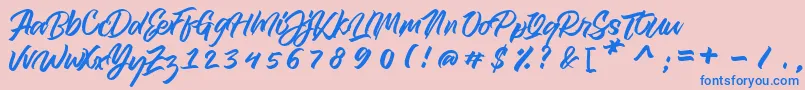 royal muffin Font – Blue Fonts on Pink Background