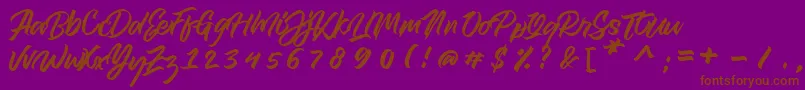 royal muffin-Schriftart – Braune Schriften auf violettem Hintergrund