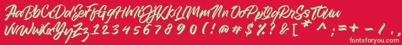 royal muffin Font – Green Fonts on Red Background