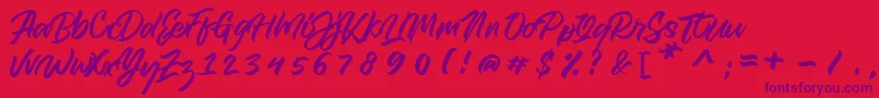 royal muffin-Schriftart – Violette Schriften auf rotem Hintergrund