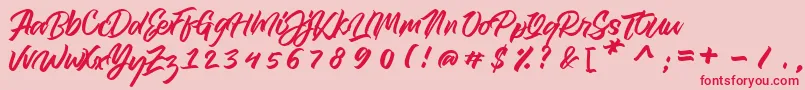 Шрифт royal muffin – красные шрифты на розовом фоне