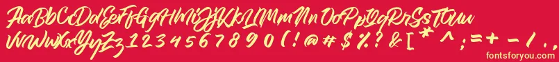 royal muffin Font – Yellow Fonts on Red Background