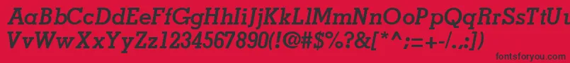 Fonte JaaksskBoldItalic – fontes pretas em um fundo vermelho