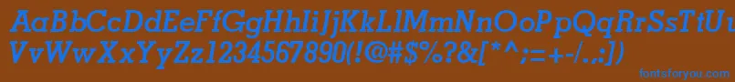 JaaksskBoldItalic Font – Blue Fonts on Brown Background