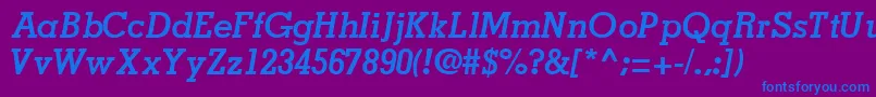 JaaksskBoldItalic Font – Blue Fonts on Purple Background