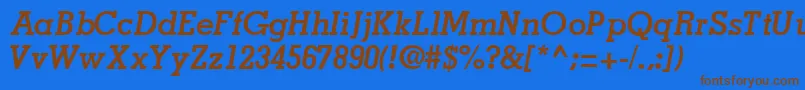 JaaksskBoldItalic Font – Brown Fonts on Blue Background