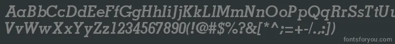 フォントJaaksskBoldItalic – 黒い背景に灰色の文字