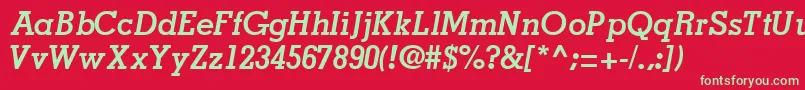 JaaksskBoldItalic Font – Green Fonts on Red Background