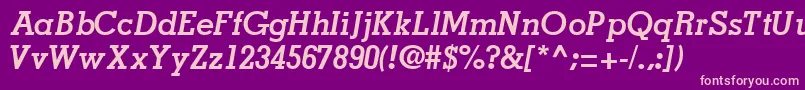 フォントJaaksskBoldItalic – 紫の背景にピンクのフォント