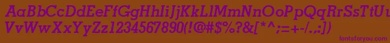 Шрифт JaaksskBoldItalic – фиолетовые шрифты на коричневом фоне
