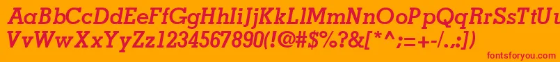 JaaksskBoldItalic-Schriftart – Rote Schriften auf orangefarbenem Hintergrund