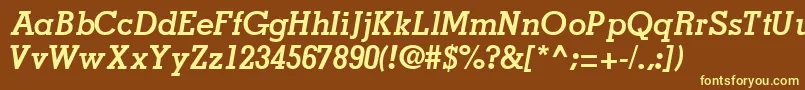 JaaksskBoldItalic Font – Yellow Fonts on Brown Background
