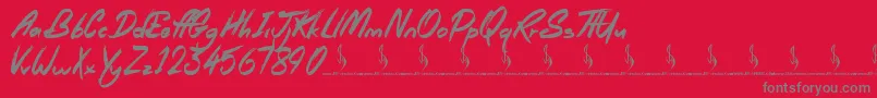 Royal Riot Font – Gray Fonts on Red Background