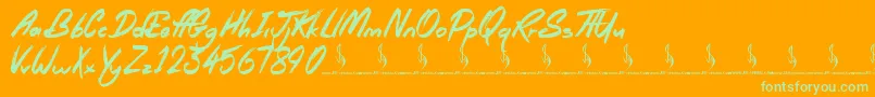 Royal Riot Font – Green Fonts on Orange Background