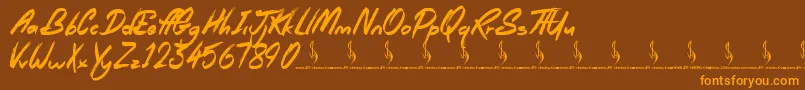 Royal Riot Font – Orange Fonts on Brown Background