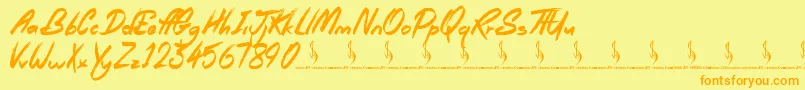 Royal Riot Font – Orange Fonts on Yellow Background