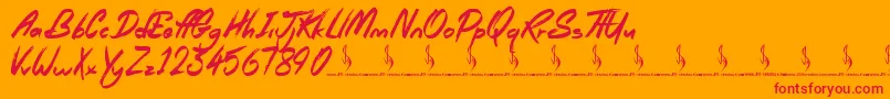 Royal Riot Font – Red Fonts on Orange Background