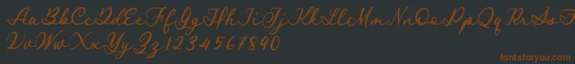 Royal Stamford demo-fontti – ruskeat fontit mustalla taustalla