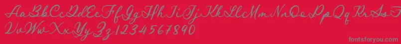 Fonte Royal Stamford demo – fontes cinzas em um fundo vermelho