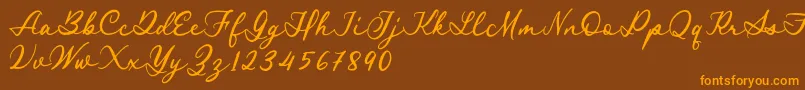 Royal Stamford demo Font – Orange Fonts on Brown Background