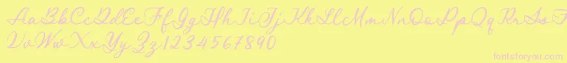 Royal Stamford demo-Schriftart – Rosa Schriften auf gelbem Hintergrund