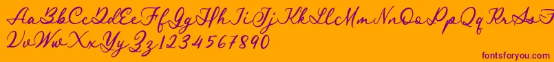 Royal Stamford demo Font – Purple Fonts on Orange Background