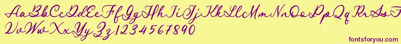 Royal Stamford demo Font – Purple Fonts on Yellow Background