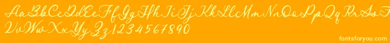 Royal Stamford demo Font – Yellow Fonts on Orange Background