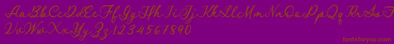 Royal Stamford demo-fontti – ruskeat fontit violetilla taustalla