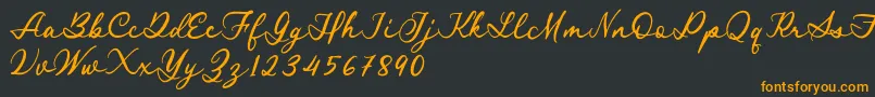 Шрифт Royal Stamford demo – оранжевые шрифты на чёрном фоне
