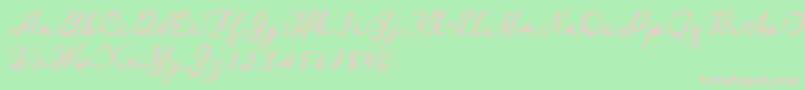 Шрифт Royal Stamford demo – розовые шрифты на зелёном фоне