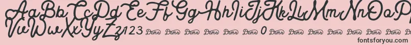 Royaland Clean Demo Version Font – Black Fonts on Pink Background